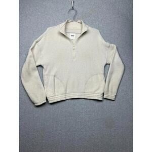 Aerie Top Quarter Zip Waffle Cream Long Sleeve XS Neutral Comfort Casual Lounge